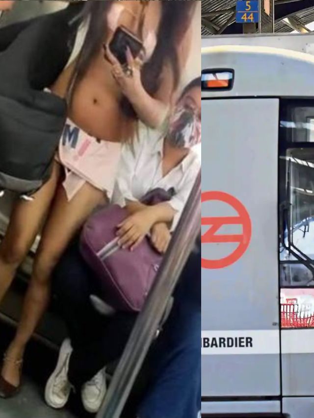 Girl Travels in Delhi Metro in Bra and Micro Miniskirt