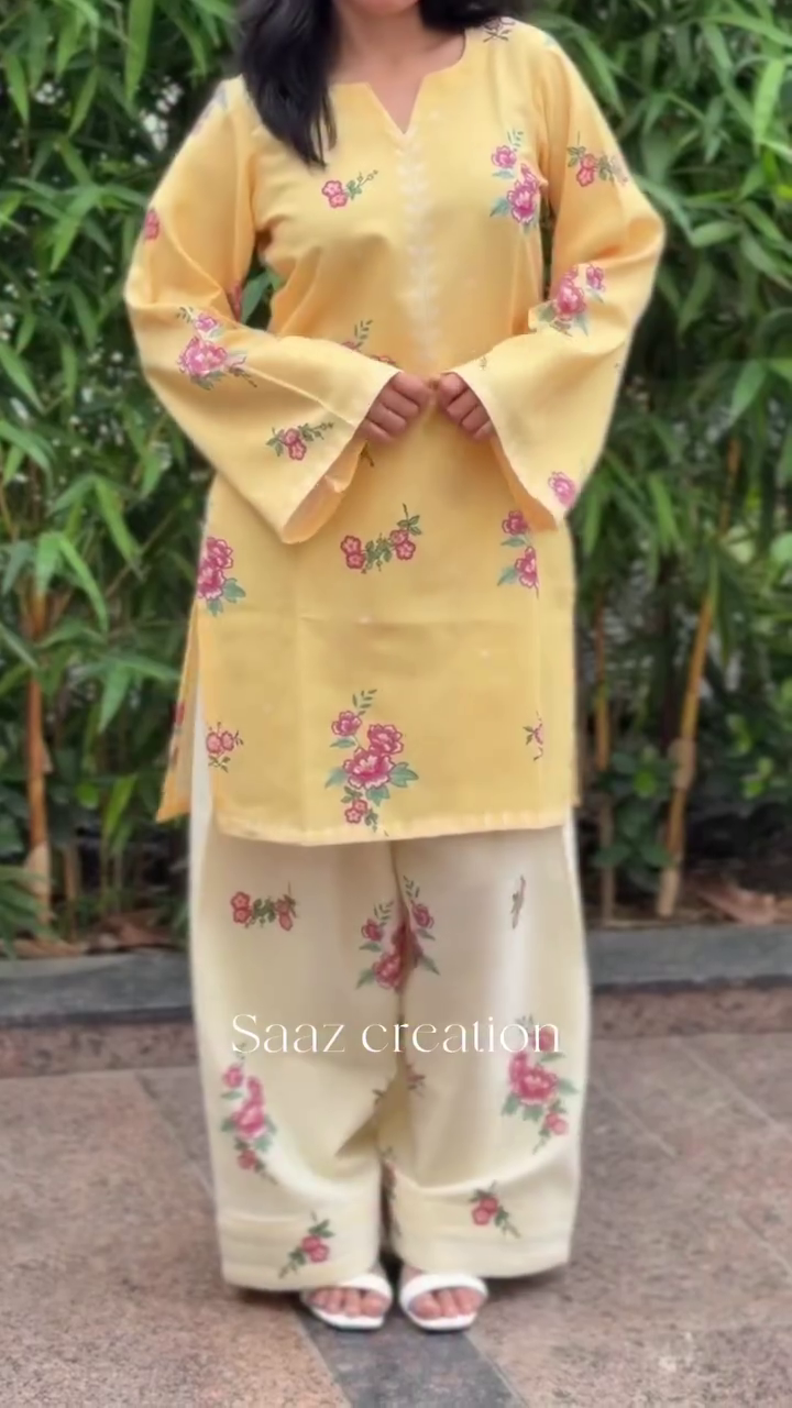 🌸 Blush Garden Floral Kurta Pant Set for Women 🌸