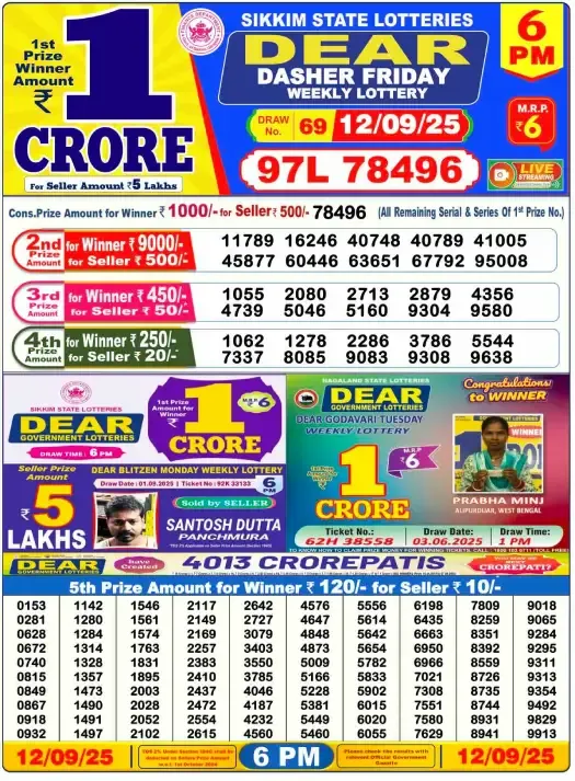 Lottery Result 6PM
