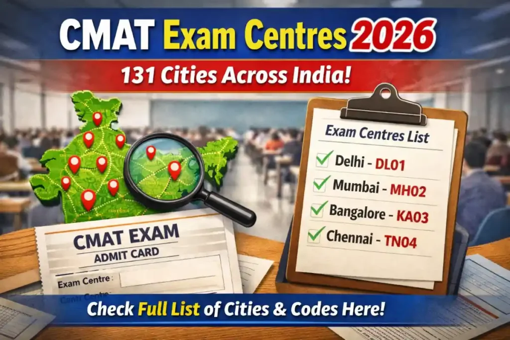 CMAT Exam Centres 2026 NTA released the CMAT Exam Centres List