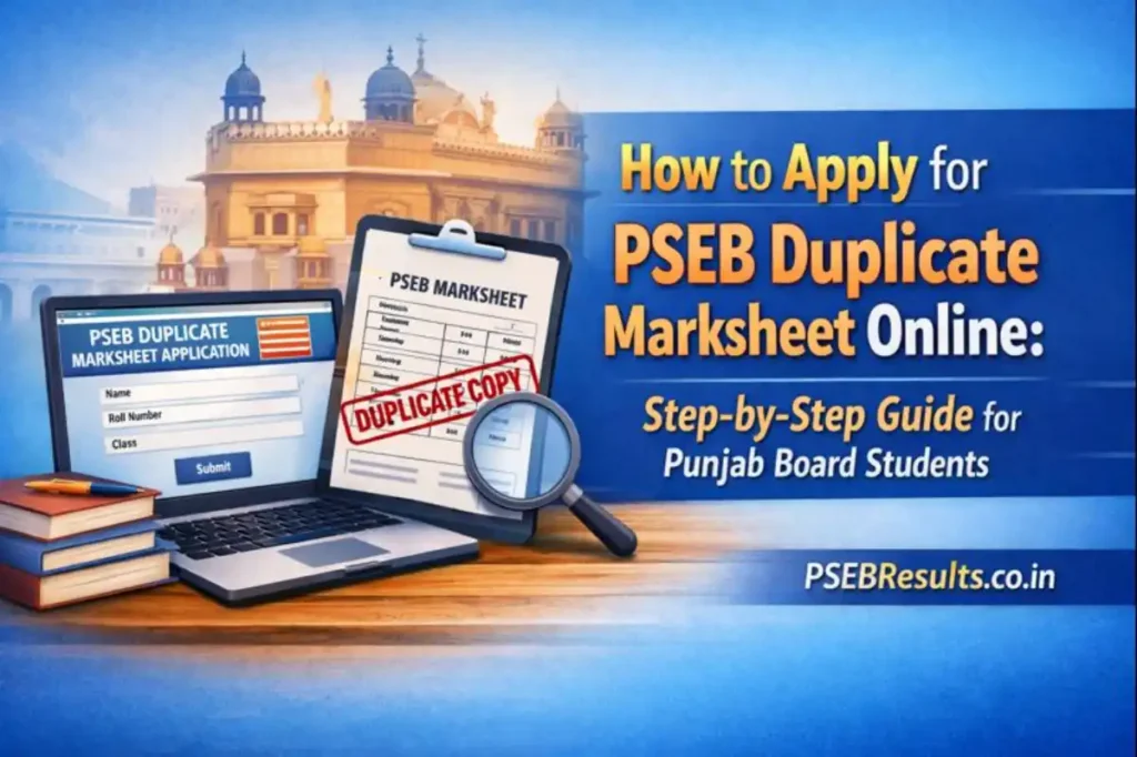 How to Apply for PSEB Duplicate Marksheet Online