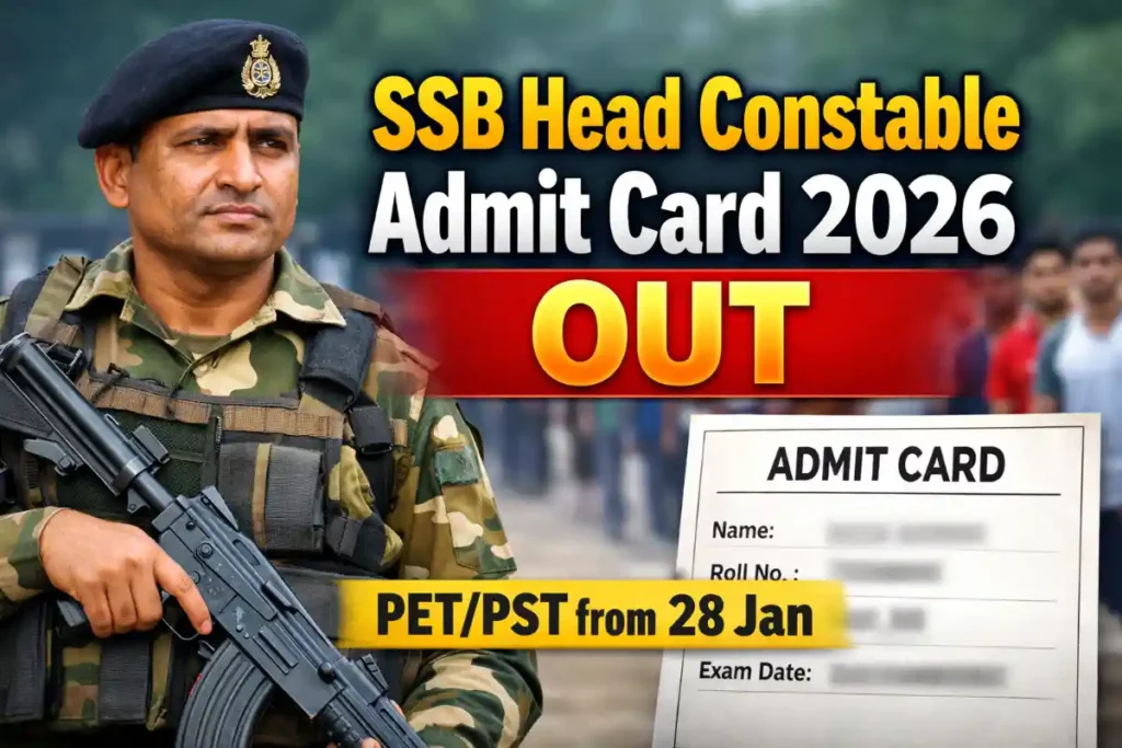 SSB Head Constable Ministerial Admit Card 2026 Out PETPST Date Announced