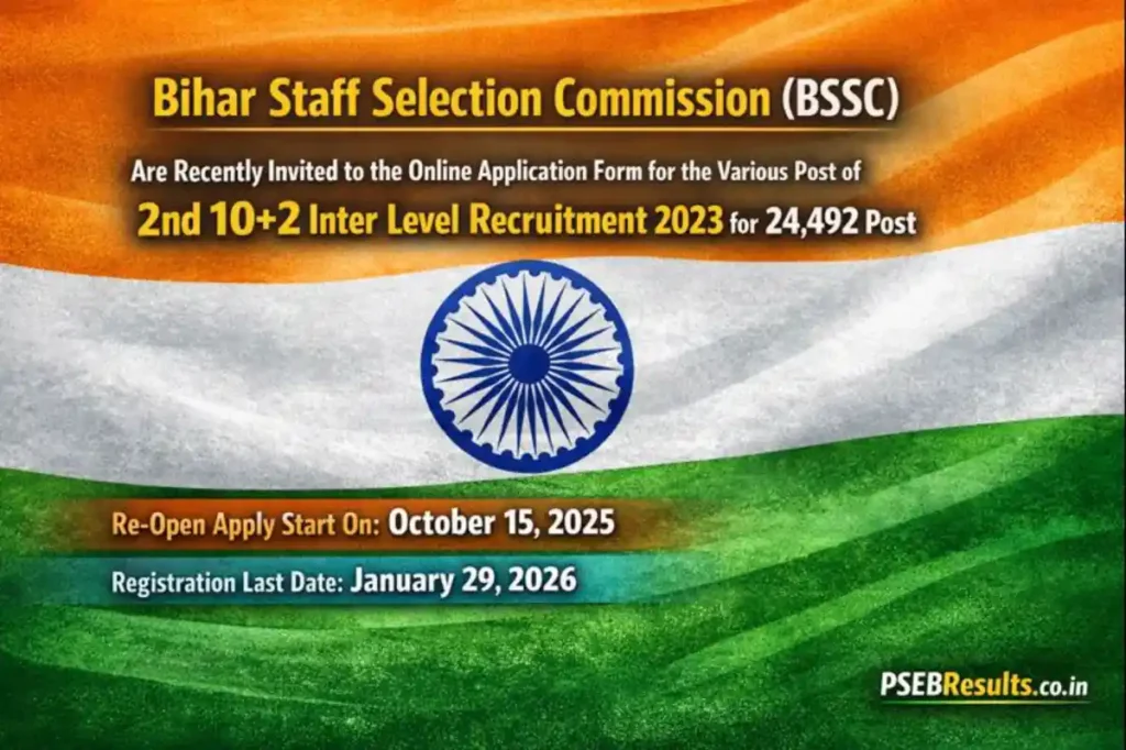 BSSC 10+2 Inter Level Recruitment 2023