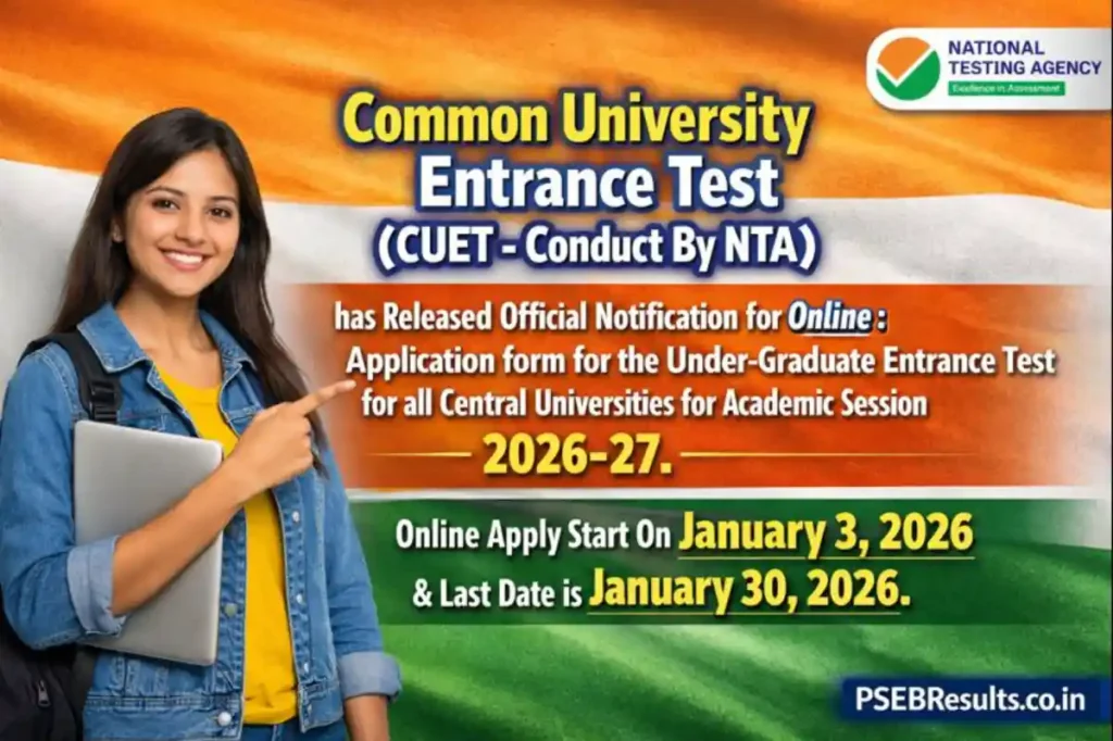 CUET 2026 Application Form: Apply Online from Jan 3-30 for UG Admissions in Central Universities

