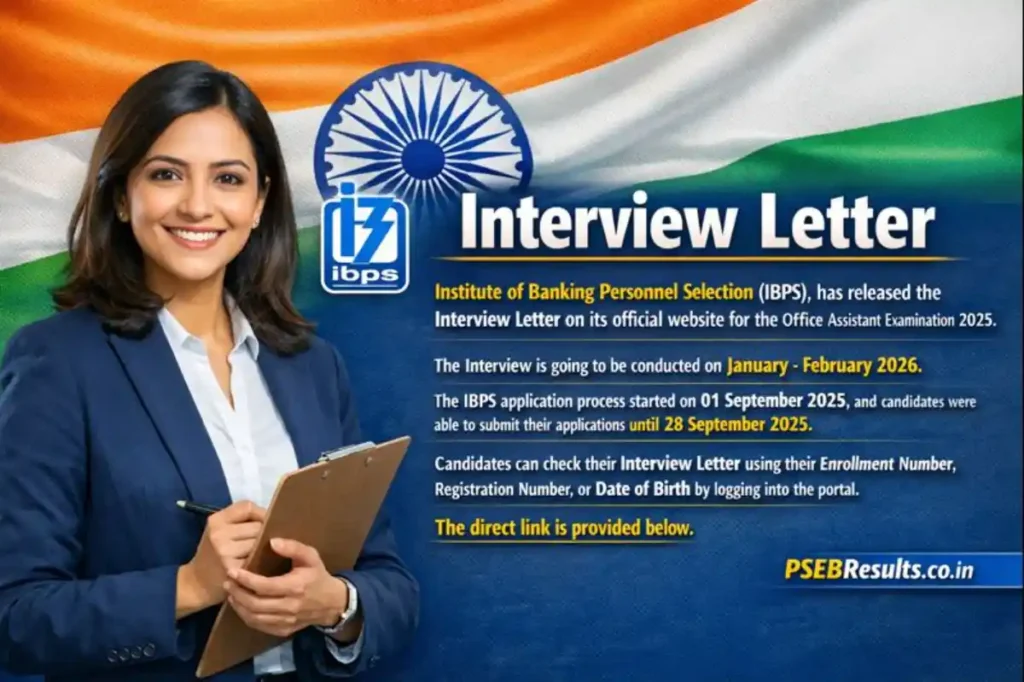 Download IBPS Office Assistant Interview Letter 2025 for Jan-Feb 2026 Interview