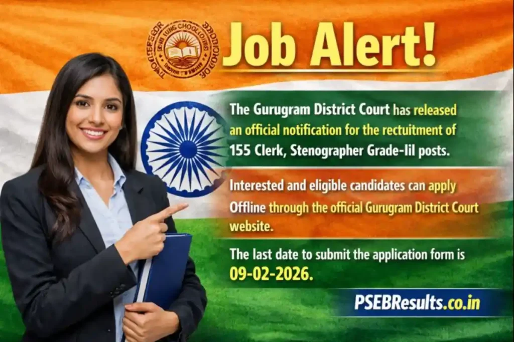 Gurugram District Court Clerk Recruitment 2026: Apply for 155 Stenographer Grade-III Posts by Feb 9