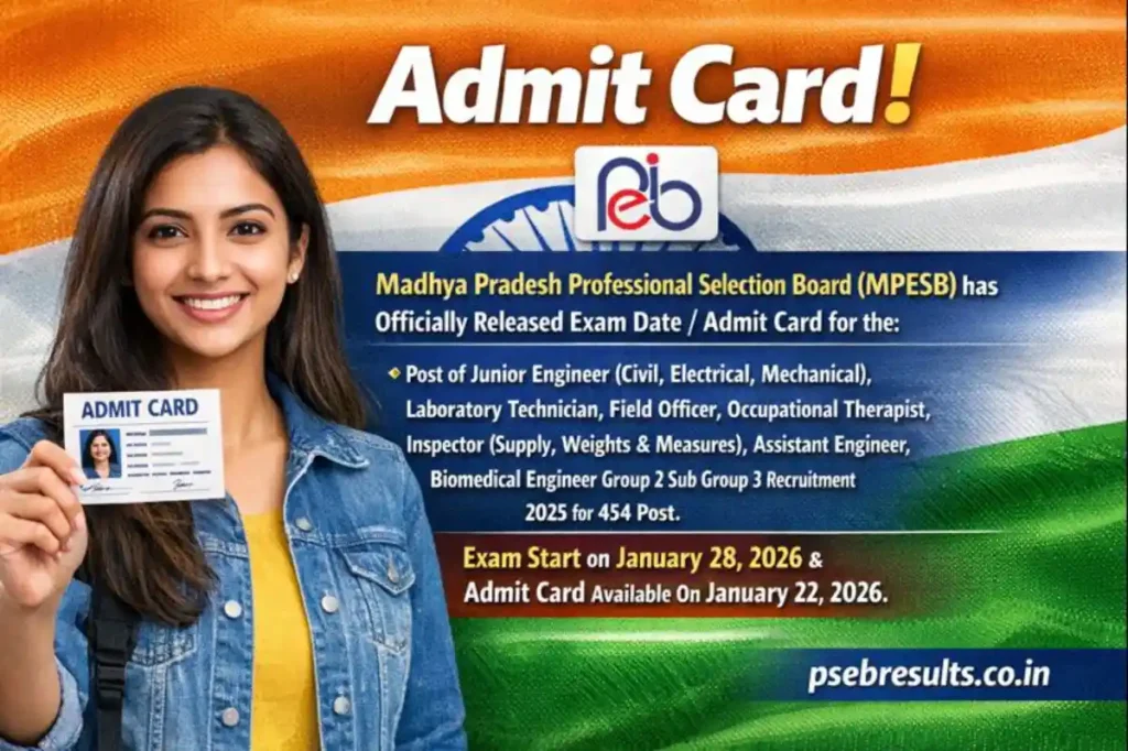 MPESB Group 2 Sub Group 3 2025 Admit Card: Download Now for 454 Posts