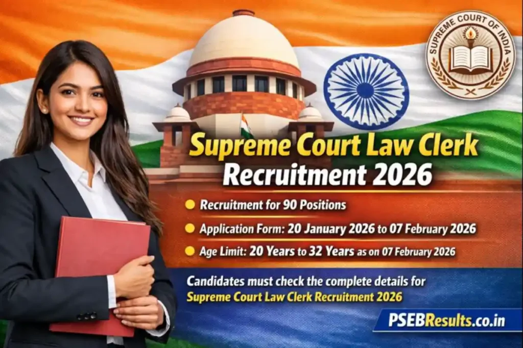 Supreme Court Law Clerk Notification 2026: 90 Vacancies, Apply Online by Feb 7