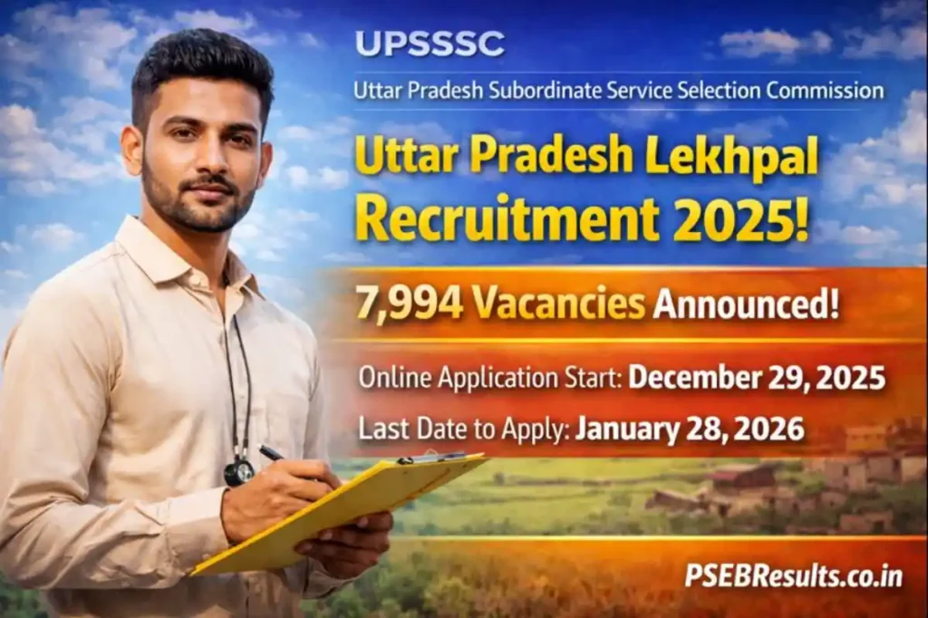 UPSSSC Lekhpal Recruitment 2025: Apply for 7994 Vacancies – Notification, Eligibility & Dates