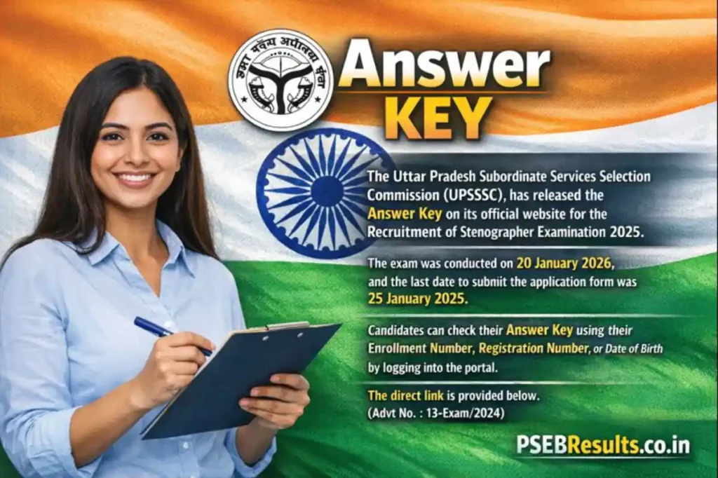 UPSSSC Stenographer Answer Key 2025 Released: Check & Challenge Here