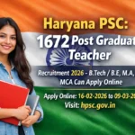 1672 PGT Teacher Vacancies 2026: Haryana PSC Online Application Open