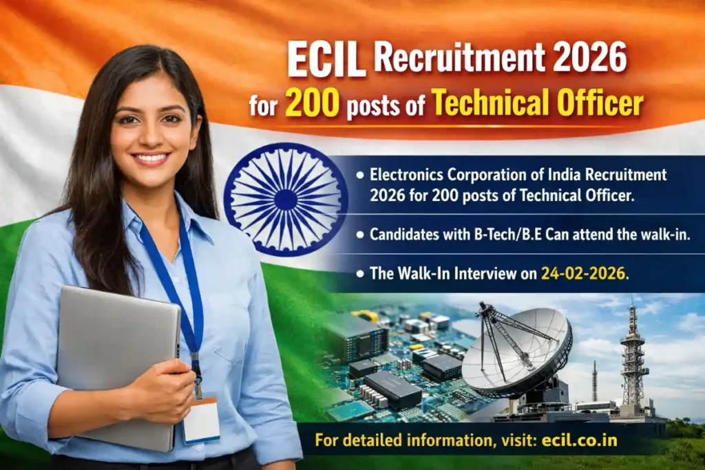 ECIL Technical Officer Recruitment 2026, 200 Vacancies, Walk-in 24 Feb