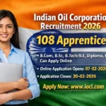 IOCL Apprentice Recruitment 2026: 108 Vacancies | Online Application Starts 7 Feb
