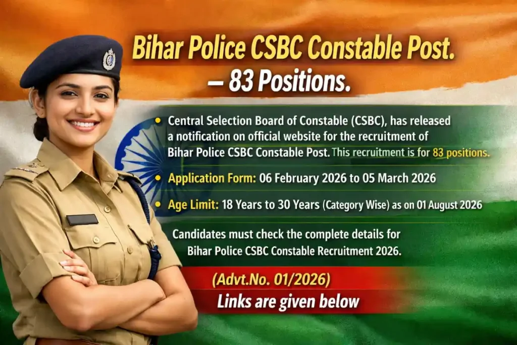 Join Bihar Police 2026: Apply for 83 Constable Vacancies