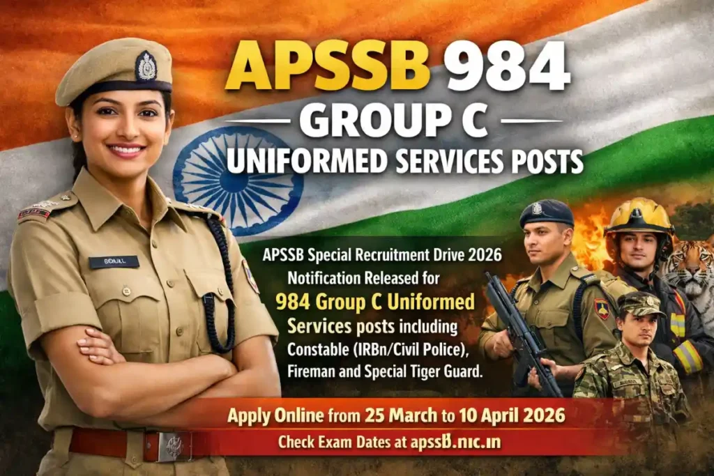 APSSB Recruitment 2026 Notification Apply Online for 984 Constable, Fireman, Guard Vacancies