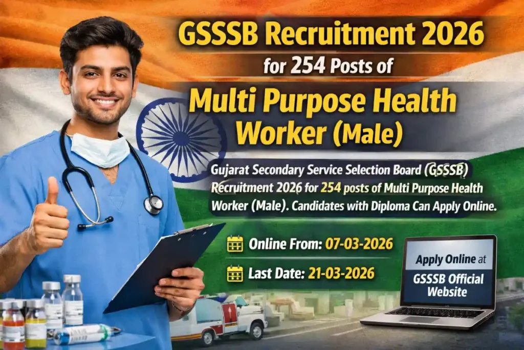 GSSSB Bharti 2026 Apply Online for 254 MPHW (Male) Vacancies @ gsssb.gujarat.gov.in